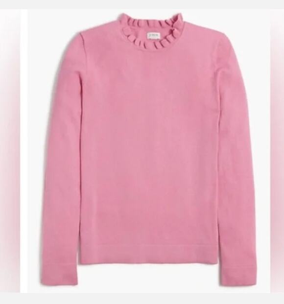 J. Crew Factory Sweaters - J Crew Cotton Ruffle Neck Sweater NWT